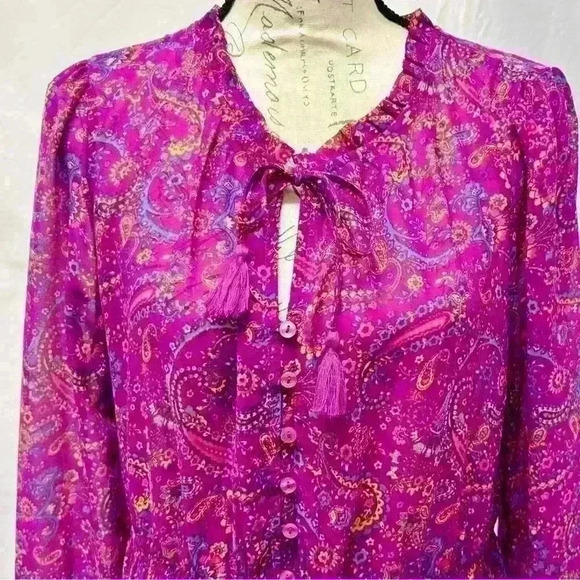 Beach Lunch Lounge Collection Med Long Sleeves Sheer Coverup Maxi Dress - Picture 7 of 16